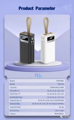 پاوربانک TOPOMAX مدل TPB-F38