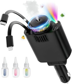 شارژر فندکی خودرو W&O مدل Starlight پنج کاره با رایحه افشانی و نورپردازی