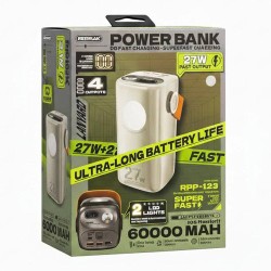 پاوربانک ریمکس مدل RPP123 ظرفیت ۶۰ هزار میلی آمپر ساعت ۲۷ وات