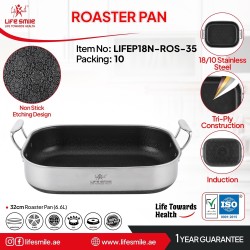 تابه ماهی سایز 35 لیزری لایف اسمایل مدل LIFEP18N-ROS-35