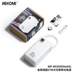 پاوربانک Wekome مدل WP-98 – ظرفیت 60000 میلی‌آمپر - 27وات
