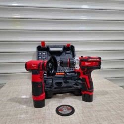 پک دوقلو میلواکی دریل و فرز مینیاتوری شارژی مدل 12V